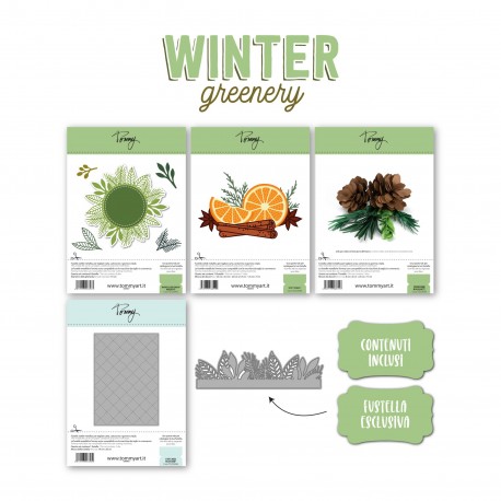 Bundle Winter Greenery+ 1 pochette + 1 fustella esclusiva - area dedicata